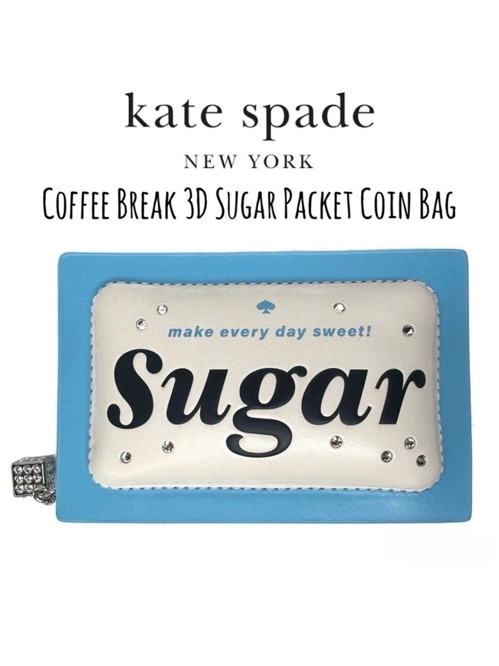 Kate Spade Coffee Break 3D Sugar Packet Small Card Holder Or Coin Wallet NWT